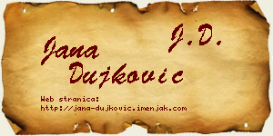 Jana Dujković vizit kartica